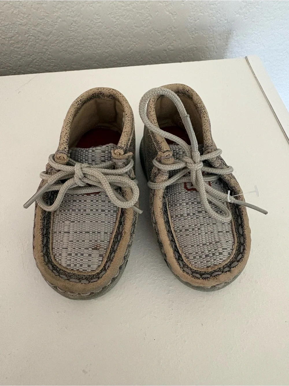 Twisted X Tan and Gray Kids Lace-Up Casual Shoes